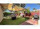 Backyard with patio, gazebo, and firepit for outdoor living and entertaining at 988 Upper Meadows Pl, Henderson, NV 89052
