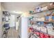 Walk-in pantry with generous shelving for storage, plus a door to the outside at 1157 Morning Sun Way, Las Vegas, NV 89110