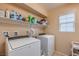 Functional laundry room equipped with modern washer and dryer units at 1420 Gilbert Creek Ave, North Las Vegas, NV 89031