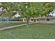 Large backyard with mature trees and porch, great for outdoor activities at 2926 E Eldorado Ln, Las Vegas, NV 89120