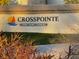 The Crosspointe community sign is surrounded by desert landscaping at 3005 Treasure Island Rd, Las Vegas, NV 89128