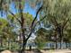 Scenic lake view with mature trees and lush greenery offering a serene and picturesque setting at 3005 Treasure Island Rd, Las Vegas, NV 89128