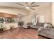 Living room seamlessly connects to the kitchen and dining area, perfect for entertaining at 307 Oak Canyon Dr, Henderson, NV 89015