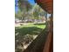 Backyard featuring a well-maintained lawn, mature trees, and a community pool, perfect for relaxation at 3394 Brookfield Dr, Las Vegas, NV 89120