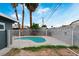 Backyard features a fenced kidney-shaped pool, providing a refreshing escape and outdoor enjoyment at 3412 Tabor Ave, North Las Vegas, NV 89030