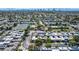 Aerial view highlighting the neighborhood's lush landscaping, community amenities, and views of Las Vegas at 3553 Kensbrook St, Las Vegas, NV 89121