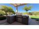Outdoor kitchen featuring a built-in grill, countertop space and stainless steel features at 4299 Fiore Bella Blvd, Las Vegas, NV 89135