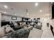 Elegant living room featuring stylish sofas, fireplace, and wet bar, perfect for entertaining guests at 4576 Amazing View St, Las Vegas, NV 89129