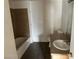 Bathroom with a bathtub, toilet, and a sink at 8000 Badura Ave # 1168, Las Vegas, NV 89113