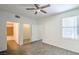Bedroom with wood floors showing doorways to the bathroom and closet at 8000 Badura Ave # 1168, Las Vegas, NV 89113