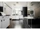 Modern bathroom with stylish black and white design, soaking tub, and glass-enclosed shower at 8244 Cupertino Heights Way, Las Vegas, NV 89178