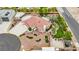 An aerial view reveals this homes well-maintained yard, pool, outdoor spaces, and large lot in a desirable location at 9180 Mohawk St, Las Vegas, NV 89139