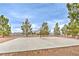 Community basketball court with hoops, concrete slab, mature trees, and surrounding landscaping at , Pahrump, NV 89061