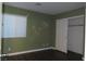 Bedroom with green walls, window, and a sliding door closet offering storage at 117 Logan Pond Way, North Las Vegas, NV 89084
