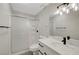 Bathroom features shower, modern vanity with stone countertop, and contemporary finishes at 2080 Karen Ave # 12, Las Vegas, NV 89169