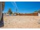 Expansive backyard with blue skies, palm trees, a privacy fence and a blank canvas for your landscaping dreams at 2807 Hermosa St, Las Vegas, NV 89169