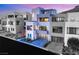 Striking modern home with clean lines, outdoor spaces, and a beautifully landscaped yard at 358 Solitude Peak Ln, Henderson, NV 89012