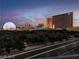 Beautiful city view showcasing the Sphere, Wynn, High Roller, and other landmarks against a sunset sky at 360 E Desert Inn Rd # 807, Las Vegas, NV 89109