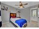 bedroom features decorative wall designs and natural light from the window at 4617 Mancilla St, Las Vegas, NV 89130
