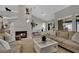 Comfortable living room features a tiled fireplace and high ceilings at 4617 Mancilla St, Las Vegas, NV 89130