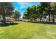 A sprawling green lawn with mature trees in a well-maintained community park at 5854 Willow Trace Ave, Las Vegas, NV 89139