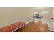 Inviting foyer with wood flooring that leads to the living room at 6049 Paddleboat St, North Las Vegas, NV 89031