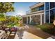 Relax and unwind in the large backyard featuring a water fountain, seating area, and built in bar at 7625 Coley Ave, Las Vegas, NV 89117