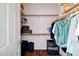 Organized walk-in closet featuring ample shelving and hanging storage space at 7920 Aviano Pines Ave, Las Vegas, NV 89129