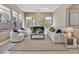 Cozy living room featuring stylish furnishings and large windows at 7986 Merlewood Ave, Las Vegas, NV 89117