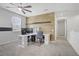 Upstairs office with decorative wooden accent wall, and dual workstations in a bright and spacious area at 9557 Belmont Bay Ave, Las Vegas, NV 89148