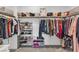 Walk-in closet provides ample storage with organized shelving, rods, shoes, and handbags at 9605 Oliver Hills Ave, Las Vegas, NV 89143