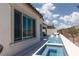 Modern pool with integrated spa and views of the backyard at 12844 New Providence St, Las Vegas, NV 89141
