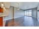 Living room with hardwood floors and large windows with a view of the city at 150 Las Vegas Blvd # 2016, North Las Vegas, NV 89101