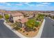 Aesthetic aerial view of a home featuring a solar panel roof, backyard, and swimming pool at 184 Cullerton St, Las Vegas, NV 89148
