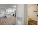 Open-concept kitchen with white cabinets, stainless steel appliances, and island seating at 2725 S Nellis Blvd # 2036, Las Vegas, NV 89121