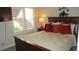Comfortable bedroom with a wooden frame bed, soft bedding, and window with plantation shutters at 4821 Black Bear Rd # 104, Las Vegas, NV 89149