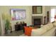 Comfortable living room featuring a fireplace and modern decor at 4821 Black Bear Rd # 104, Las Vegas, NV 89149