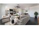 Spacious living area with ample seating, fireplace, and stylish decor at 934 Lewis Ct, Henderson, NV 89015