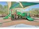 Community playground featuring slides, climbing structures, and a shaded canopy at 10735 Galveston Bay St, Las Vegas, NV 89179