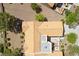 Aerial view of the home showcasing its tiled roof and desert landscaping at 1904 Bellview St, Las Vegas, NV 89134