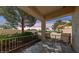 Covered patio with two chairs, lovely desert landscaping and privacy wall at 1904 Bellview St, Las Vegas, NV 89134