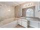 Bathroom featuring a shower-tub combo and vanity at 2200 S Fort Apache Rd # 2015, Las Vegas, NV 89117