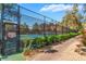 Community tennis court with black fence, green floor, minimal landscaping, and adjacent sidewalk at 2200 S Fort Apache Rd # 2015, Las Vegas, NV 89117