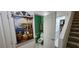 Cozy bathroom with modern fixtures, stylish decor, and steps leading upstairs at 3131 Binaggio Ct, Las Vegas, NV 89141