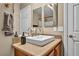 This bathroom features a modern square sink and an ornate towel holder and fixtures at 3232 Brayton Mist Dr, North Las Vegas, NV 89081