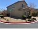 Corner lot home featuring desert landscaping, drought resistant shrubs, and stone accents at 3855 Park Field Dr, Las Vegas, NV 89120