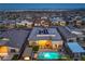 Stunning aerial view showcases a modern house with a refreshing pool, spa, and inviting outdoor entertainment area at 461 Highview Ridge Ave, Las Vegas, NV 89138