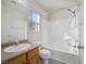 Bathroom featuring single sink vanity and a bathtub at 4830 Double Down Dr # 102, Las Vegas, NV 89122