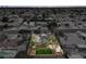 Aerial perspective showcasing the home's backyard, perimeter, and tree coverage within a neighborhood setting at 6320 Dayton Ave, Las Vegas, NV 89107
