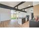 Stylish kitchen featuring marble countertops and black cabinetry at 6320 Dayton Ave, Las Vegas, NV 89107